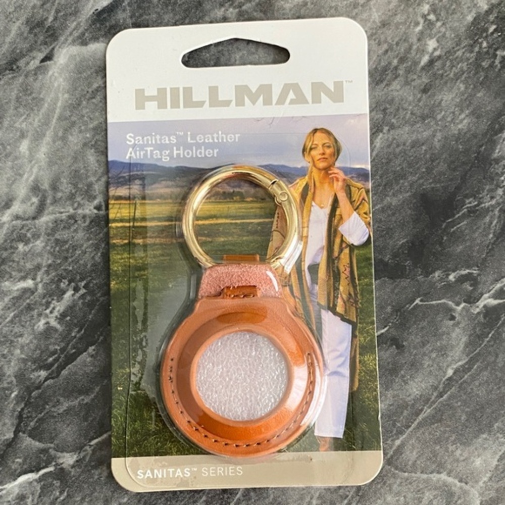 Sanitas Leather AirTag Holder - Brown
